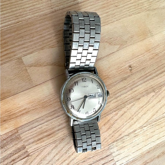 TIMEX Marlin Viscount Vintage Men’s Watch Mechanical Stainless Stretch Band Rare - Picture 6 of 10